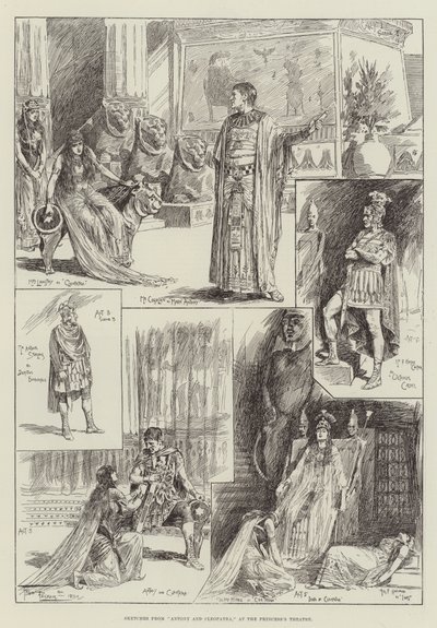 Schetsen van Antony en Cleopatra, in het Princess